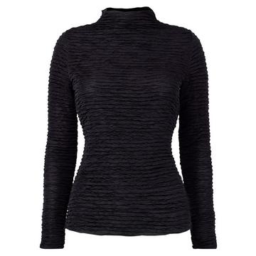Eng anliegendes Oberteil mit Struktur und hohem Kragen