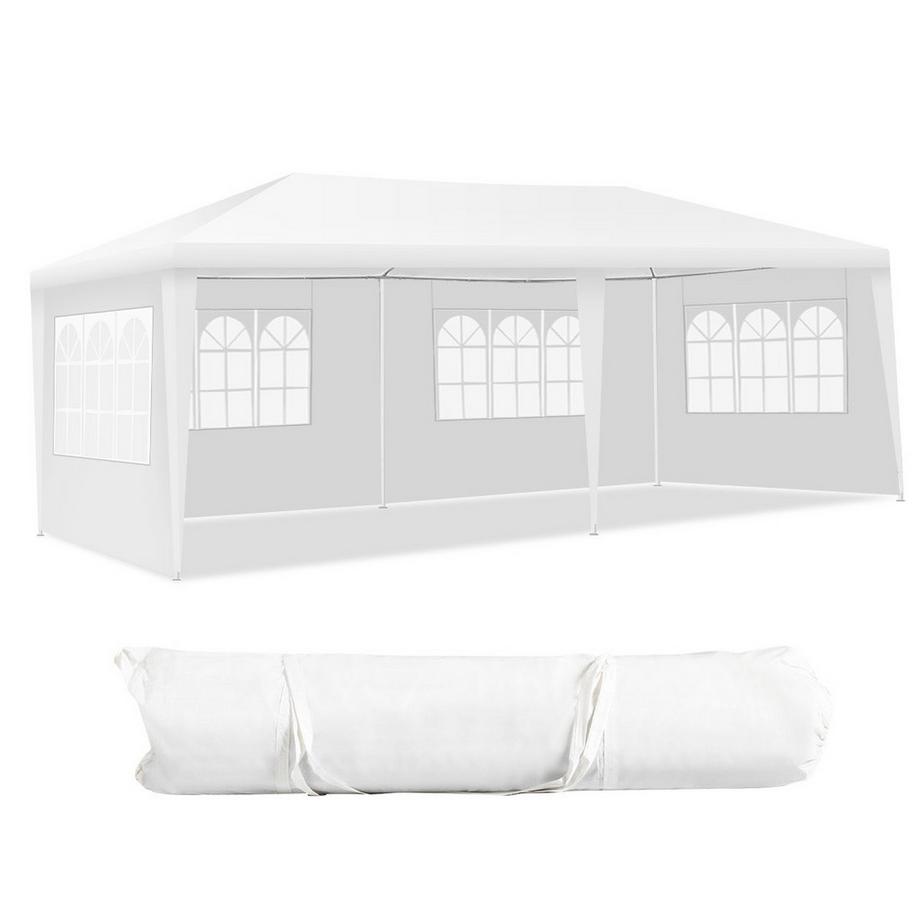 Tente étanche portative de tente extérieure de 6 x 3 m avec 4 panneaux latéraux amovibles blanc