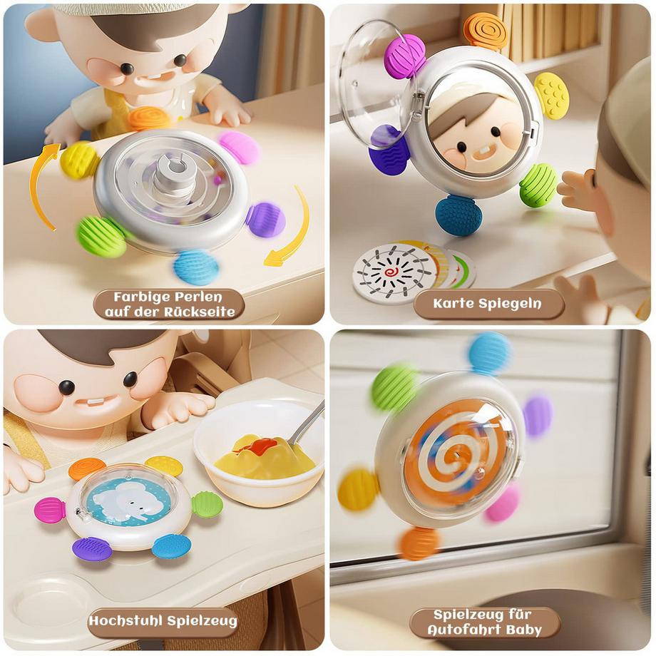 Activity-board  Saugnapf Spielzeug Baby, Saugnapf Baby, Babyspielzeug mit Saugnapf, Baby Badespielzeug mit Oktopus Spray Wasser Badespielzeug 