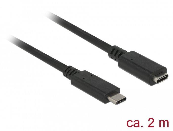 DeLock  SuperSpeed USB câble USB 2 m USB 3.2 Gen 1 (3.1 Gen 1) USB C Noir 