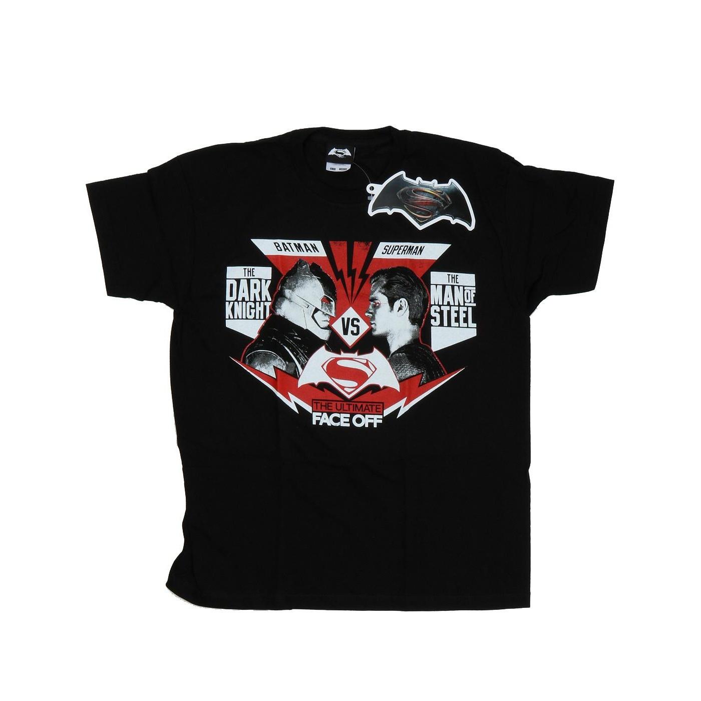 Image of Batman V Superman Face Off Tshirt Jungen Schwarz 128
