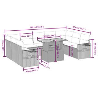 VidaXL set divano da giardino Polirattan  