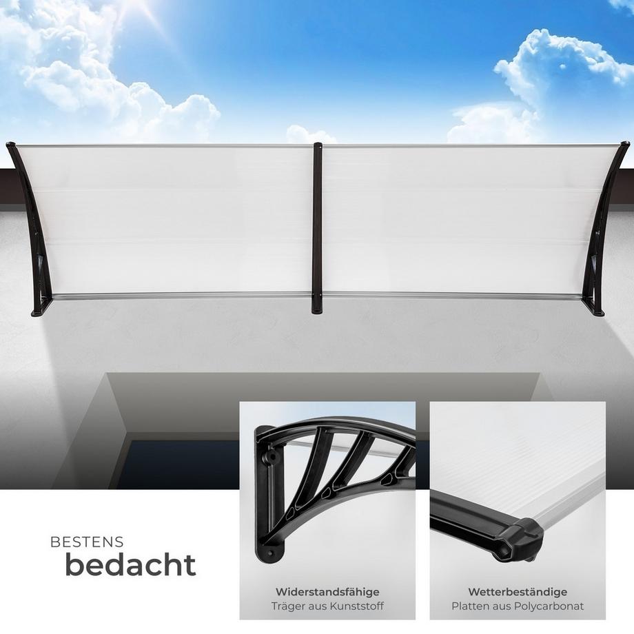 Tectake Auvent de porte Marquise  Design moderne en arcade  