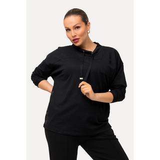 Ulla Popken  Sweat-shirt boxy à col montant et manches longues, lettrage 