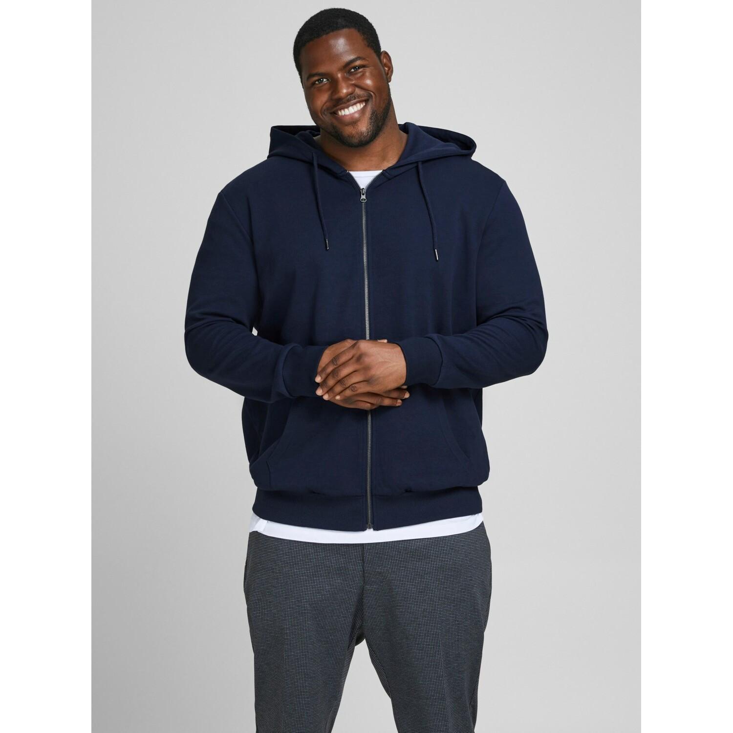 JACK & JONES  Felpa grande con cappuccio e zip Jack & Jones Basic Bleu 