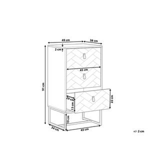 Beliani Cassettiera 3 cassetti en Fibra a media densità (MDF) Classico NUEVA  