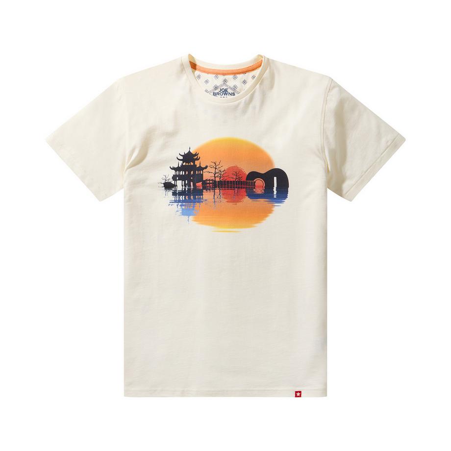 Joe Browns T-Shirt Gitarren und Landschaftsmotiv  