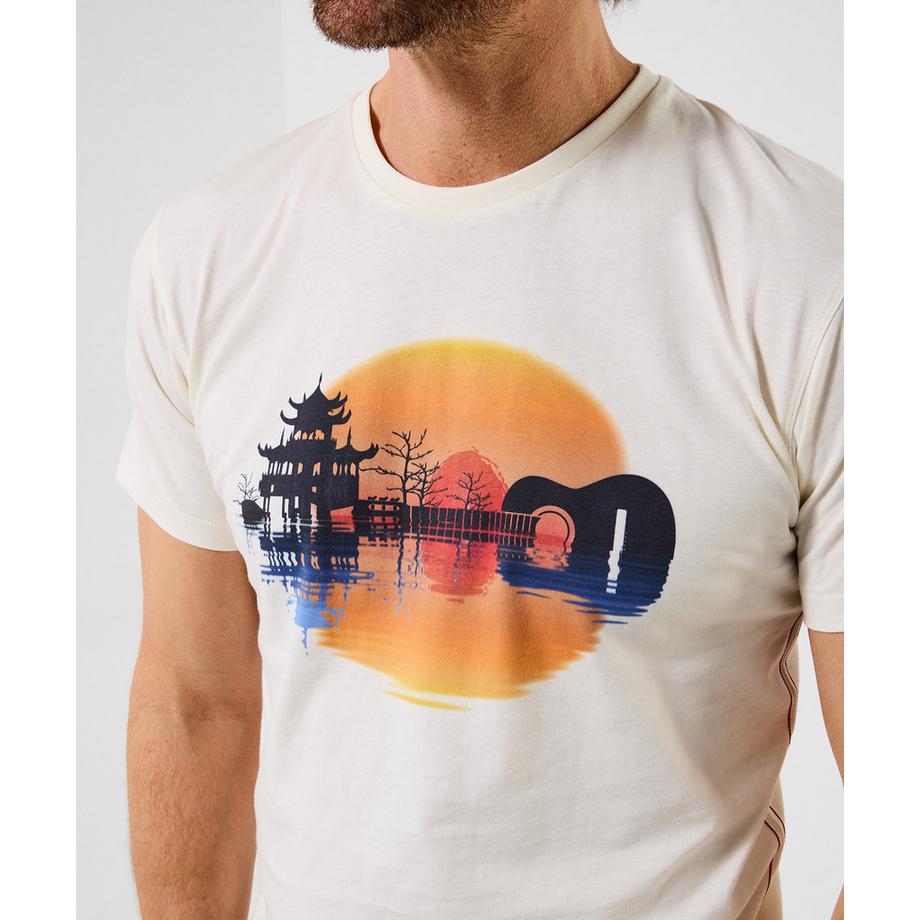 Joe Browns T-Shirt Gitarren und Landschaftsmotiv  