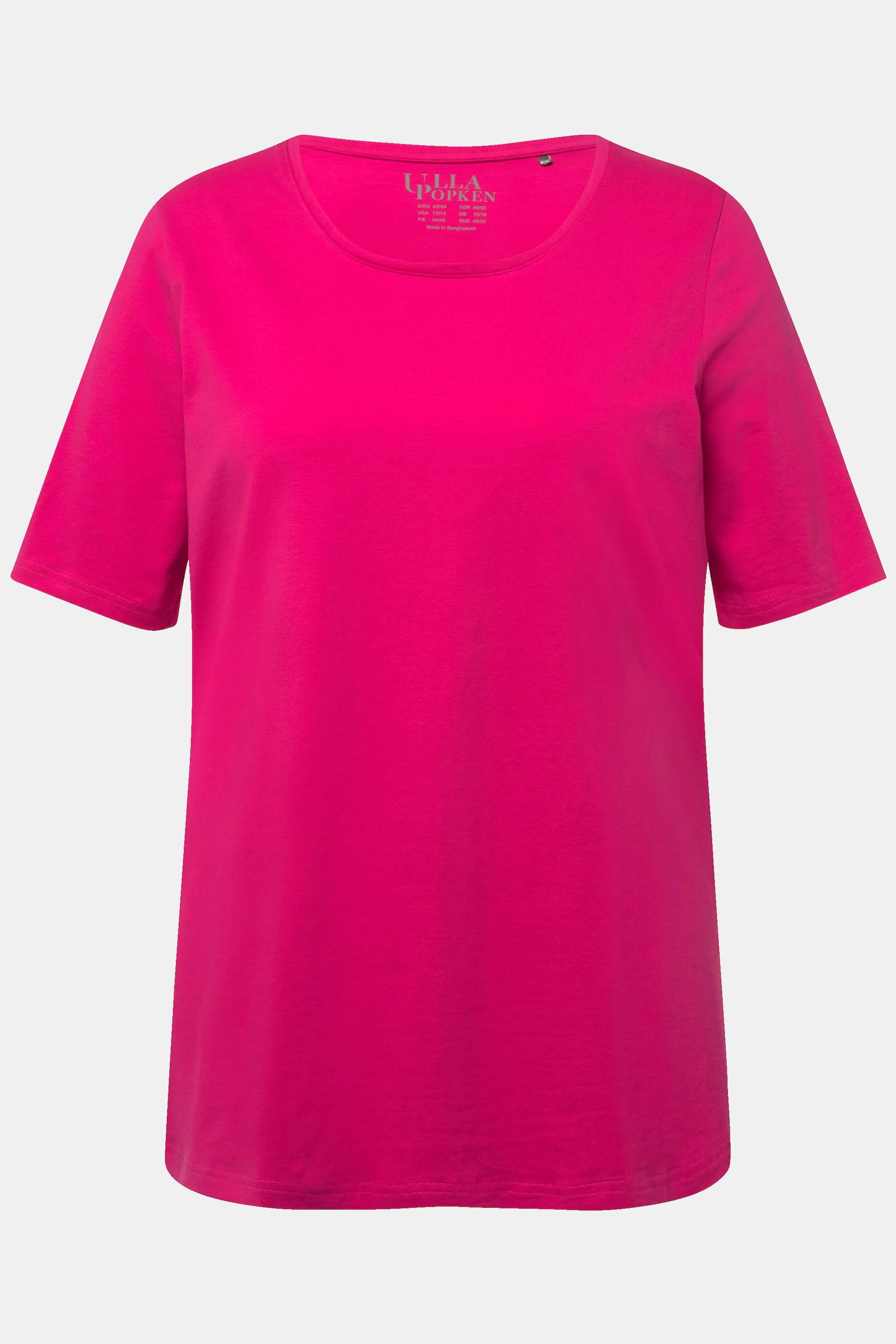 Ulla Popken  T-Shirt, A-Linie, Rundhalsausschnitt, Halbarm 