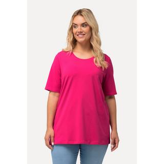 Ulla Popken  T-shirt dal taglio svasato con scollo a girocollo e mezze maniche 