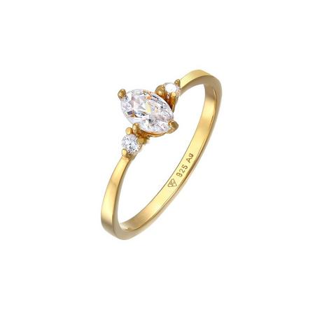 Elli  Ring Zirkonia Oval Verlobung 925 Silber 