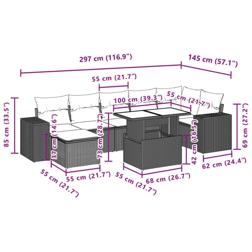 VidaXL Ensemble de canapés de jardin rotin synthétique  