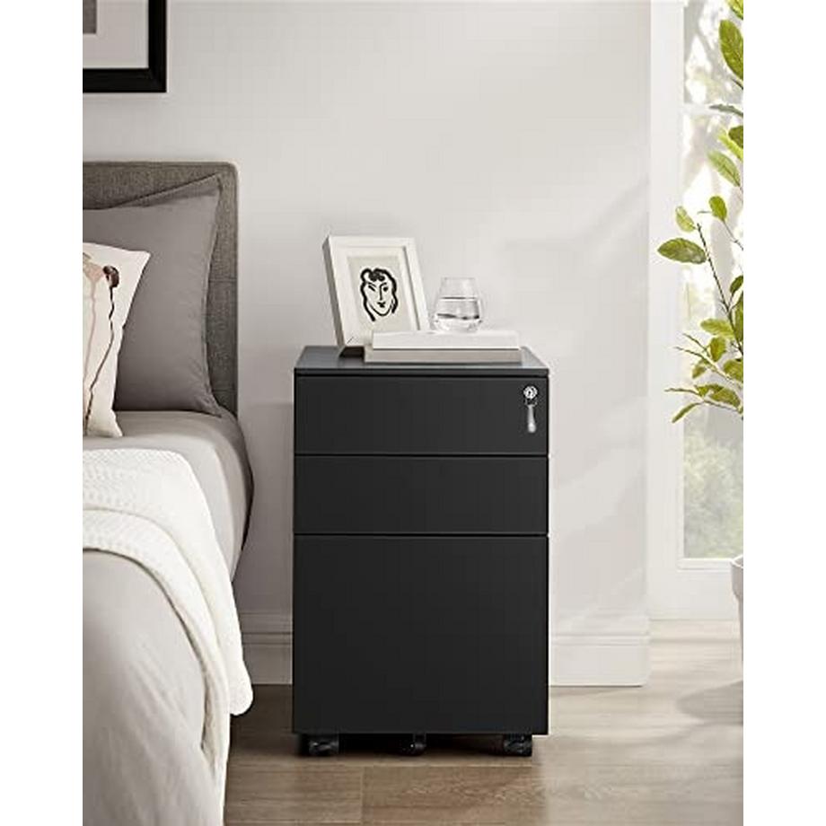 Pricenet Classeur mobile verrouillable avec 3 tiroirs et roulettes  