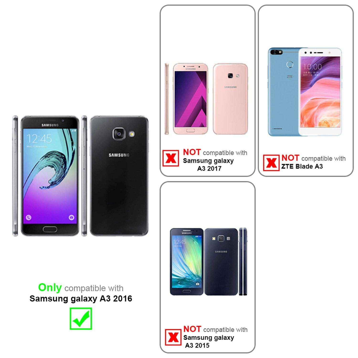 Cadorabo  Housse compatible avec Samsung Galaxy A3 2016 - Coque de protection avec fermeture magnétique, fonction de support et 2 fenêtres de visualisation 