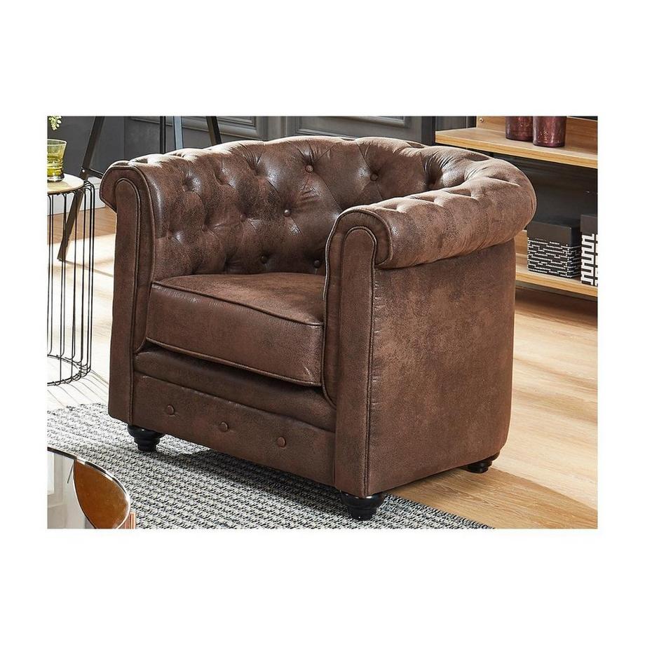 Vente-unique Sessel 2erSet Microfaser VintageLook CHESTERFIELD  