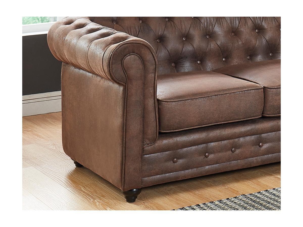 Vente-unique Sessel 2erSet Microfaser VintageLook CHESTERFIELD  