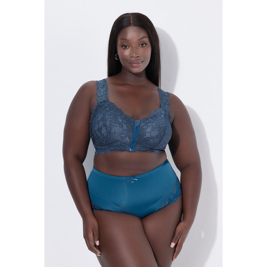 Ulla Popken Spitzen Bralette Reissverschluss ohne Bügel  