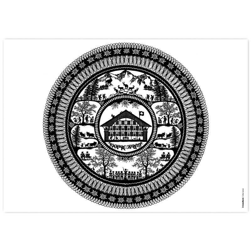 trendform Papiertischset SWISS TRADITION 2 4 Sujets à 12 Blatt  