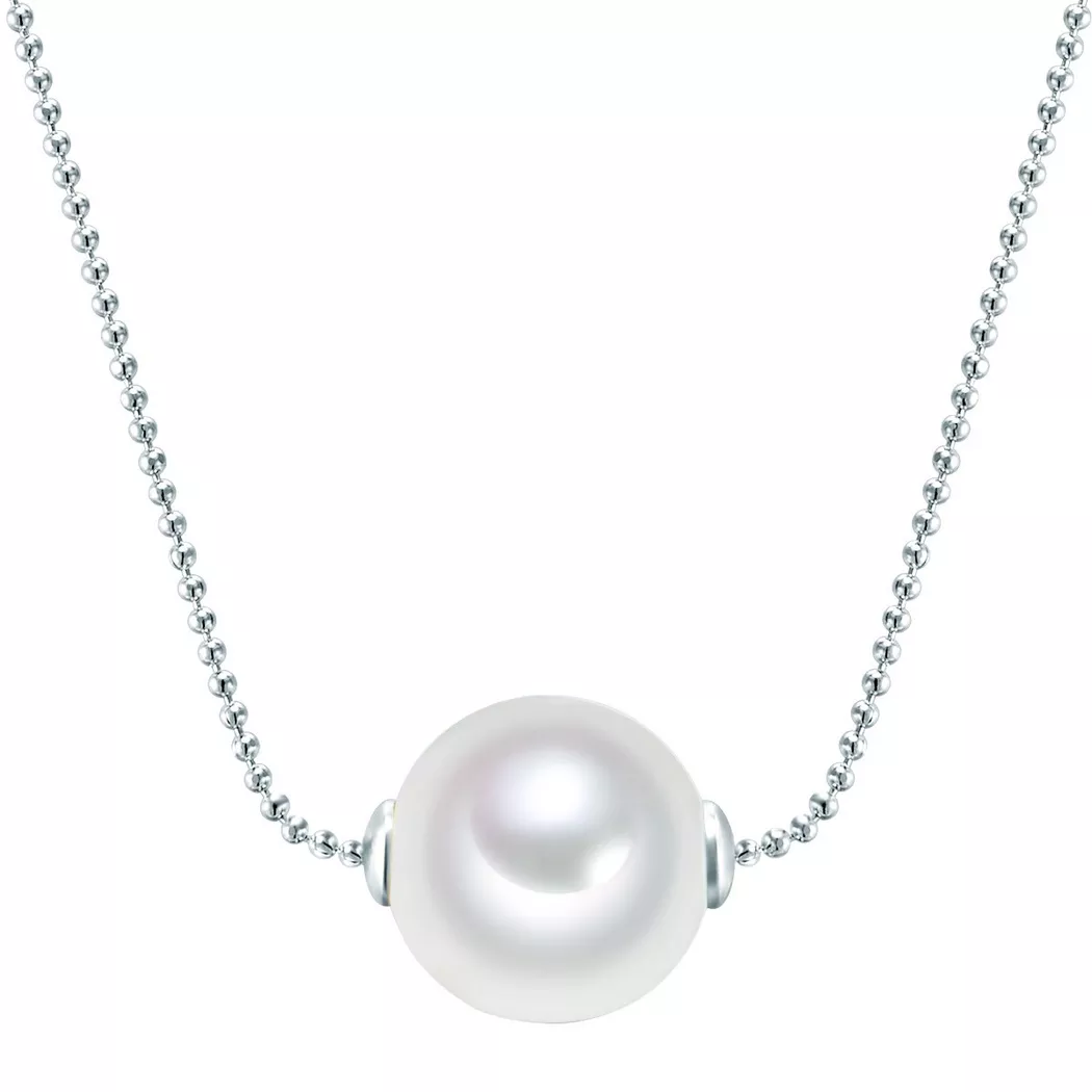 Lulu & Jane - Perlen-Kette, 42cm, Silber