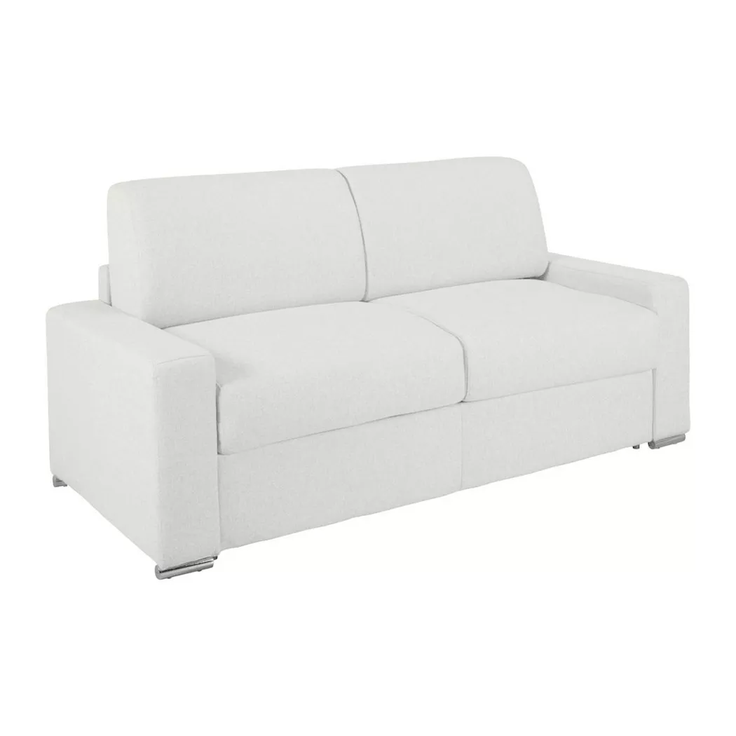 LINEA SOFA - Schlafsofa mit Matratze 2-Sitzer Kunstleder - Weiß - Liegefläche mit Lattenrost: 120 cm - Matratzenhöhe: 16 cm mit Memory Schaum - CALITO, One Size, Weiss