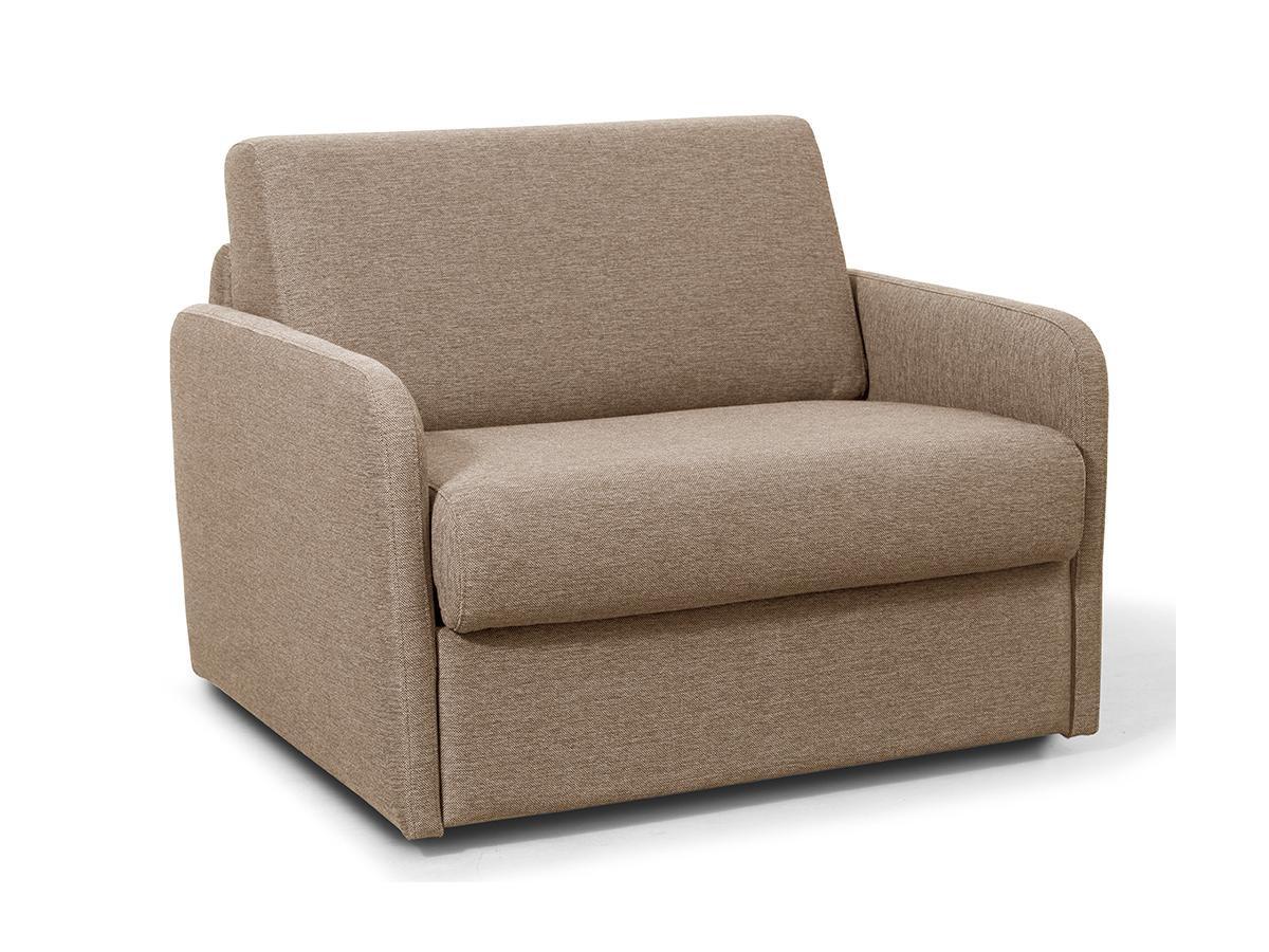 Vente-unique Fauteuil convertible express en tissu NADOA - Couchage 100 cm - Beige  