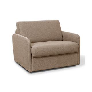 Vente-unique Fauteuil convertible express en tissu NADOA - Couchage 100 cm - Beige  