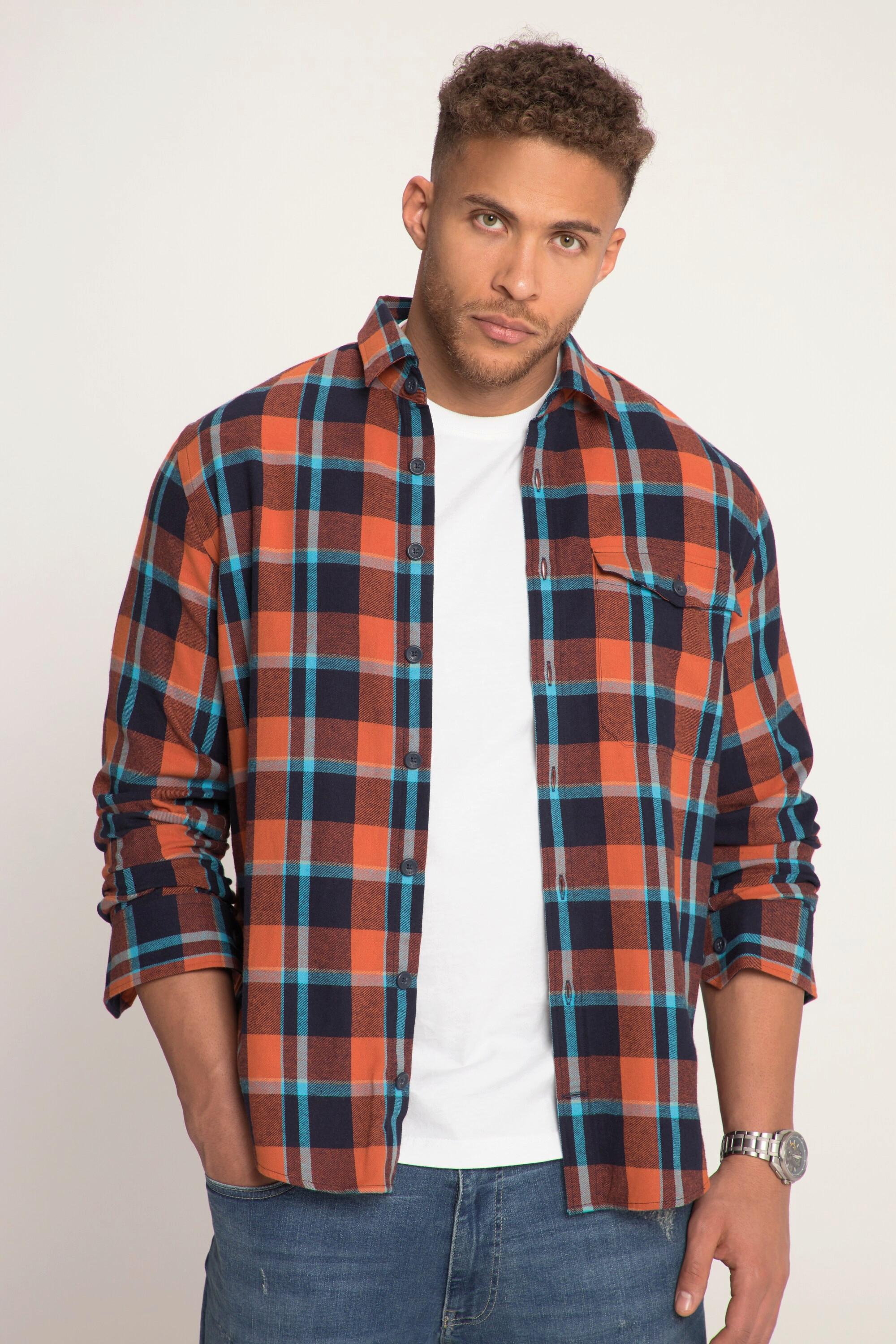 Sthuge  Chemise à carreaux STHUGE, manches longues. Coupe Modern Fit, col Kent. Disponible jusqu'au 8XL. 