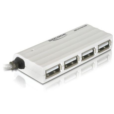 DeLock  USB 2.0 external 4-port HUB 480 Mbit/s Weiß 
