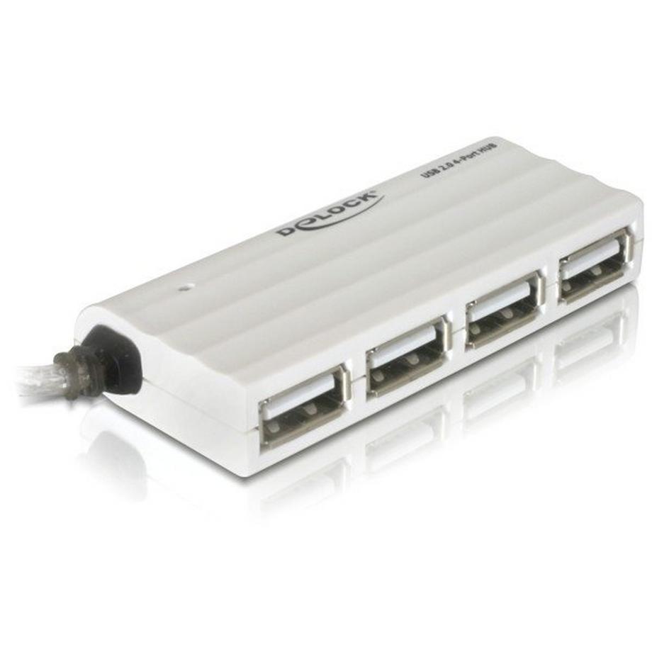 DeLock  USB 2.0 external 4-port HUB 480 Mbit/s Weiß 