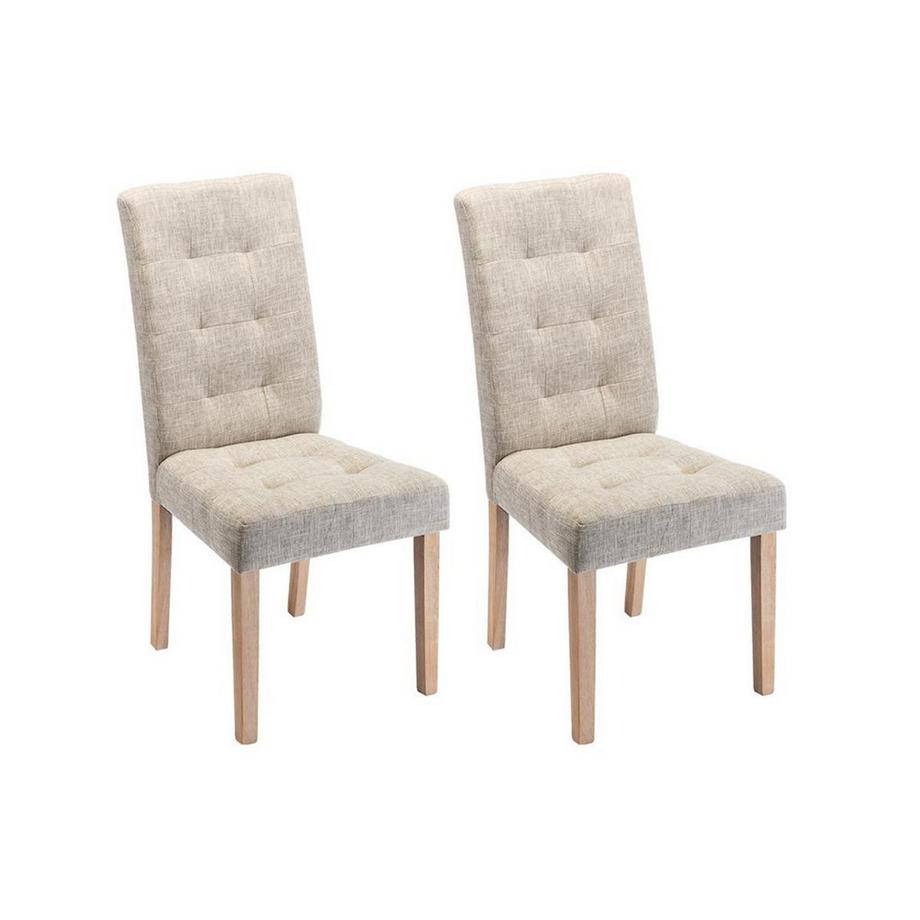 Vente-unique Lot de 2 chaises VILLOSA Tissu Pieds bois  