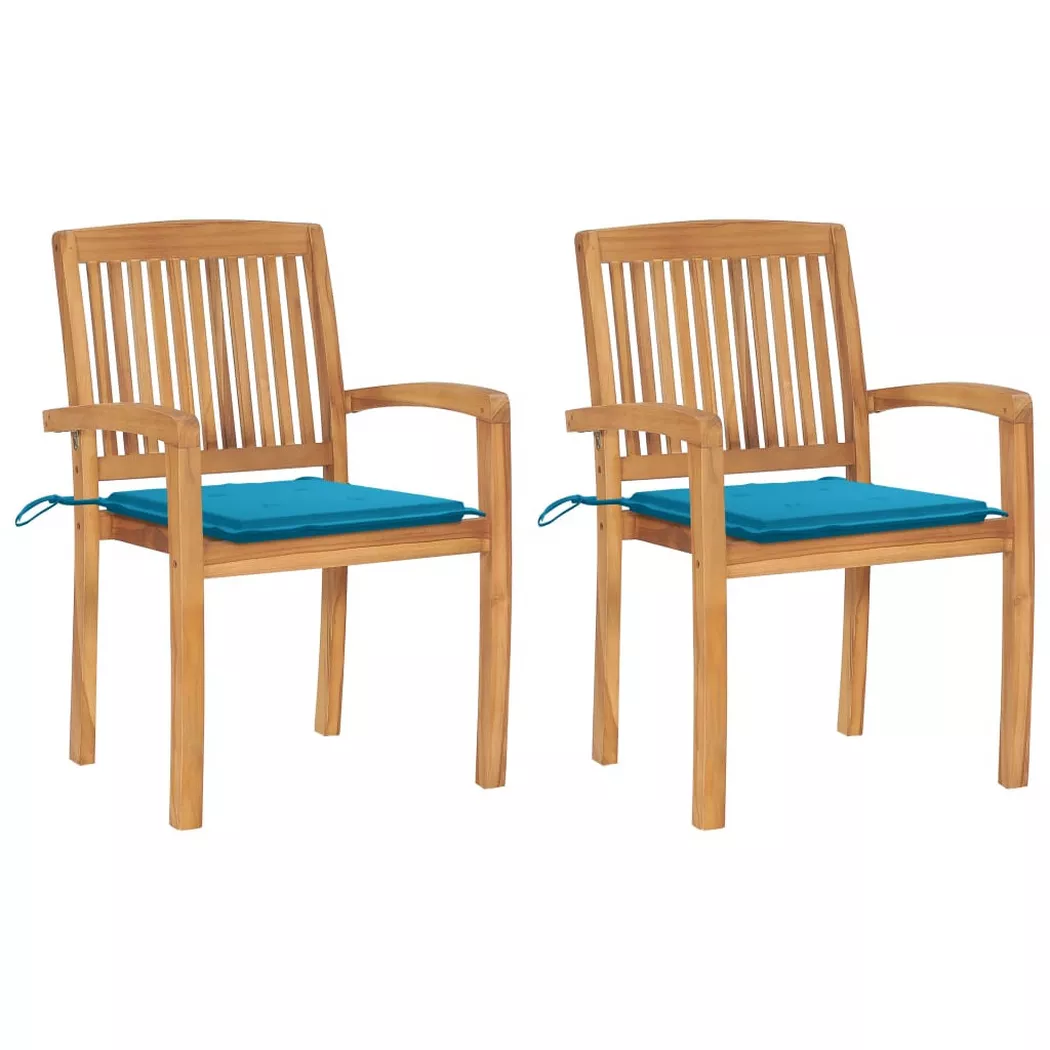 VidaXL - Gartenstuhl teak, One Size, Blau