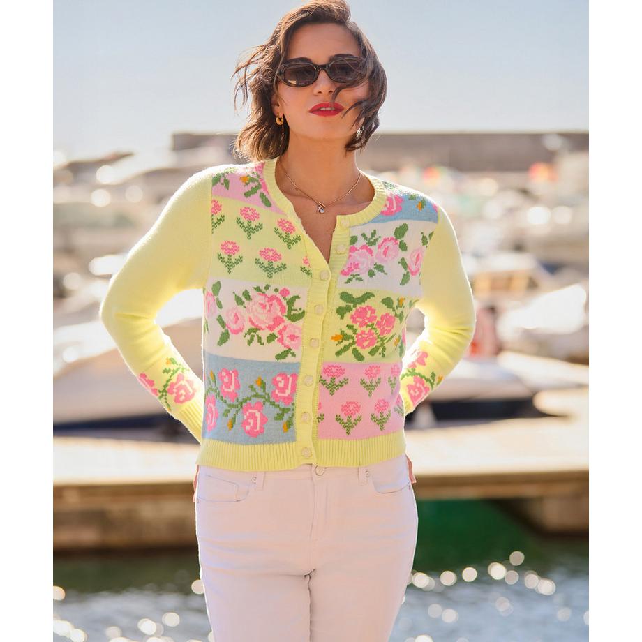 Joe Browns Cardigan con motivo floreale patchwork  