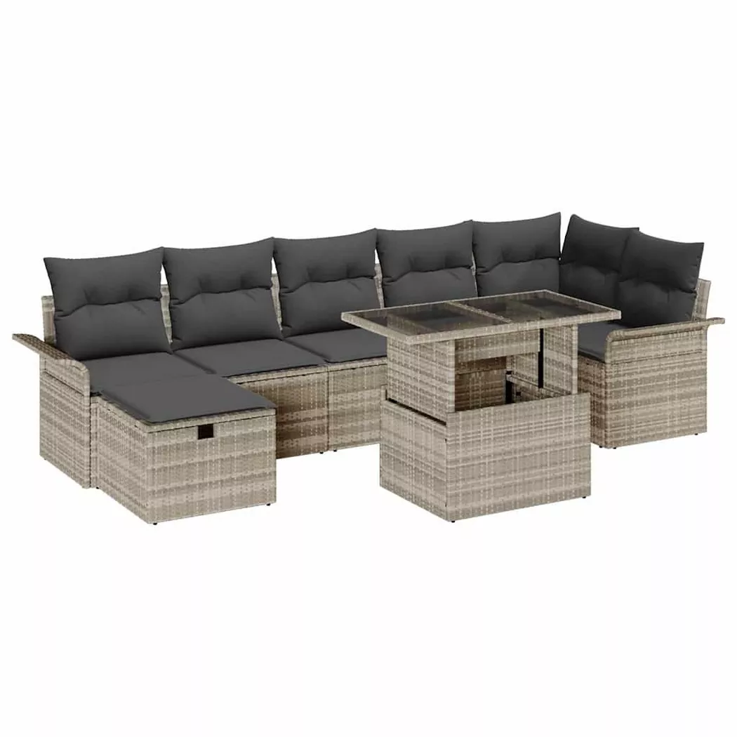 VidaXL - Gartensofa-set poly-rattan, One Size, Grau