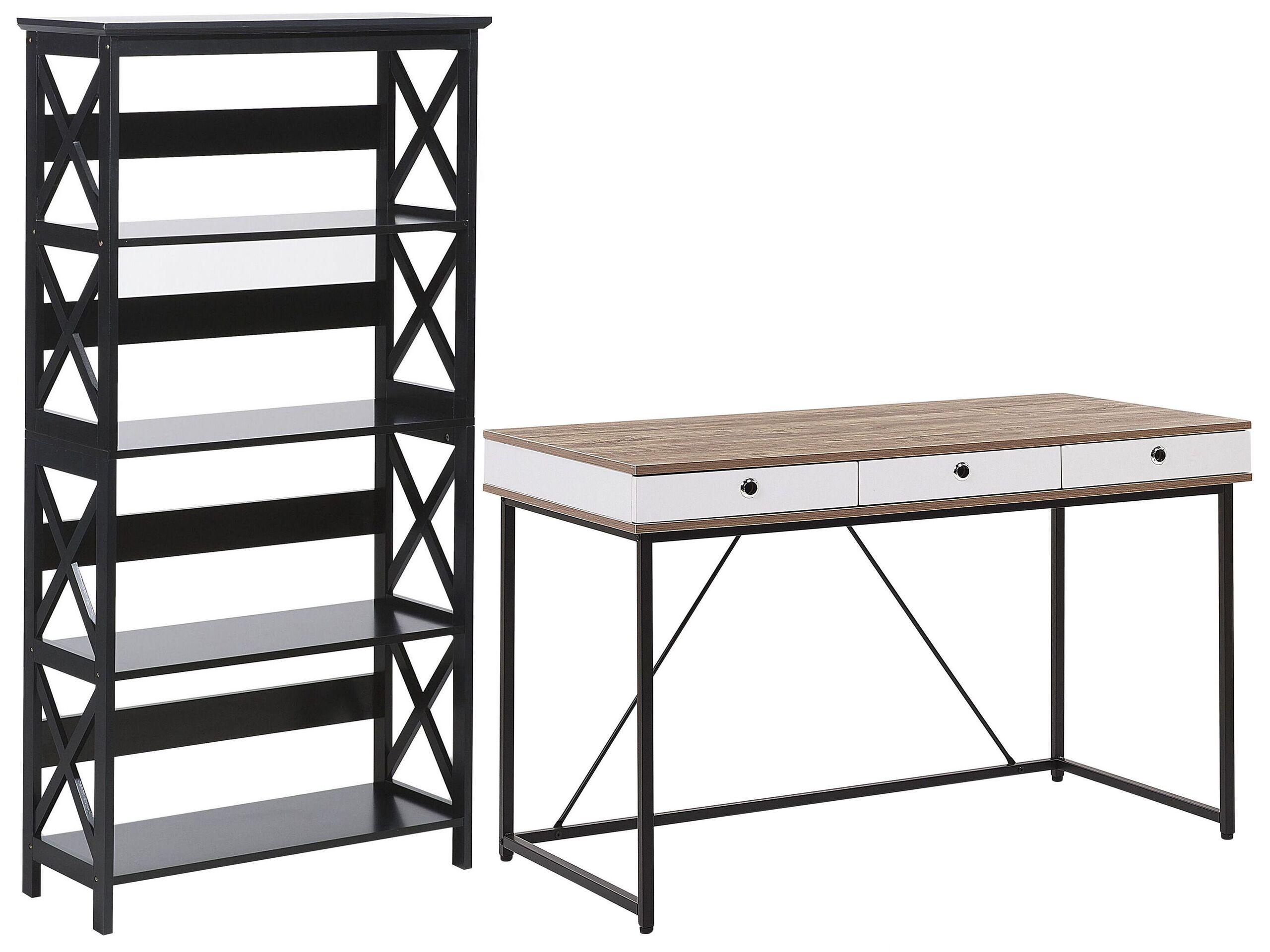 Image of Büromöbel-set Aus Spanplatte Industriell Foster/hinton Unisex Schwarz ONE SIZE