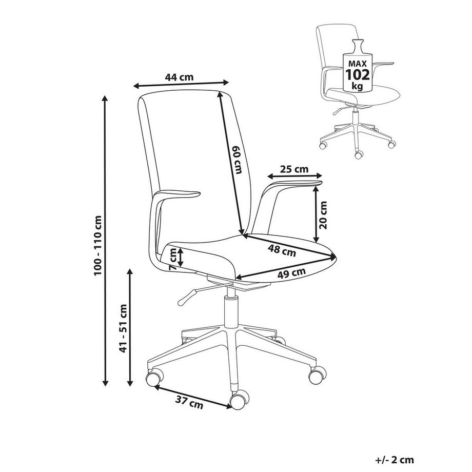 Beliani Chaise de bureau en Tissu  CAPTAIN  