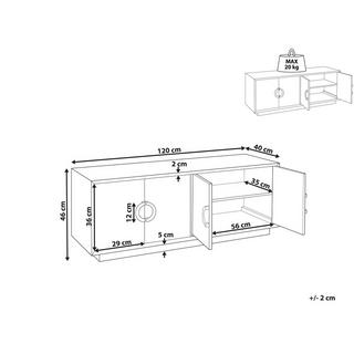 Beliani Commode 4 portes en MDF Moderne OXNARD  