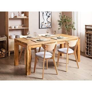 Beliani Table de repas en Acacia Rustique TESA  