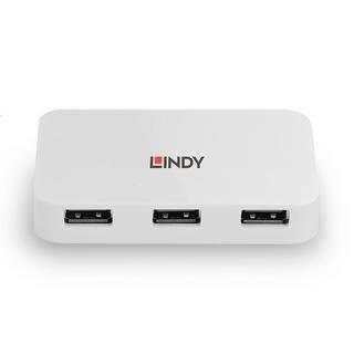 LINDY  43143 Schnittstellen-Hub USB 3.2 Gen 1 (3.1 Gen 1) Type-A 5000 Mbits Weiß 