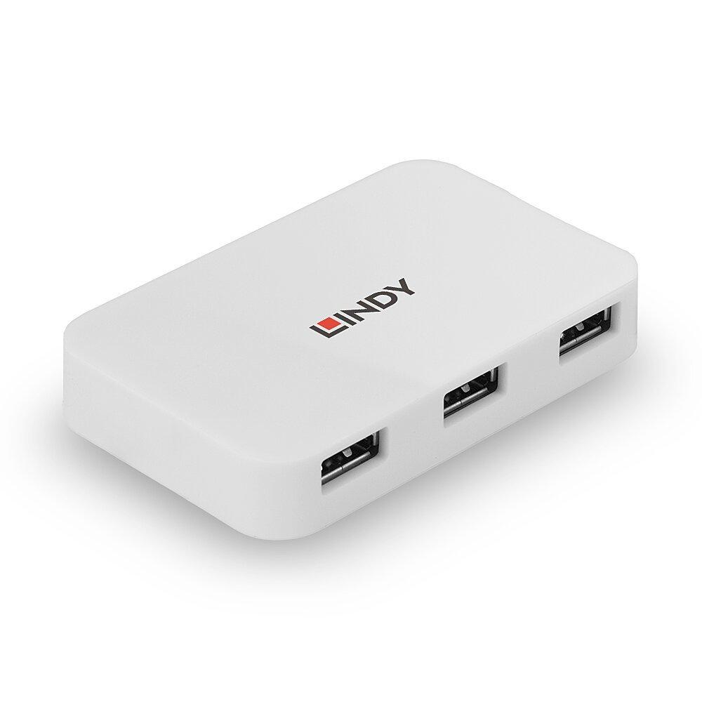 LINDY  43143 Schnittstellen-Hub USB 3.2 Gen 1 (3.1 Gen 1) Type-A 5000 Mbits Weiß 