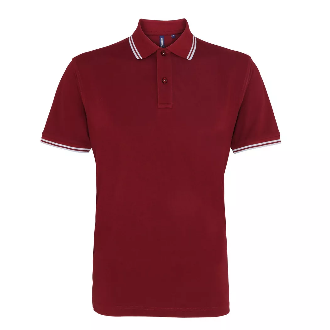 Asquith & Fox - PoloShirt, kurzärmlig, für Herren, Weinrot, Größe XXL