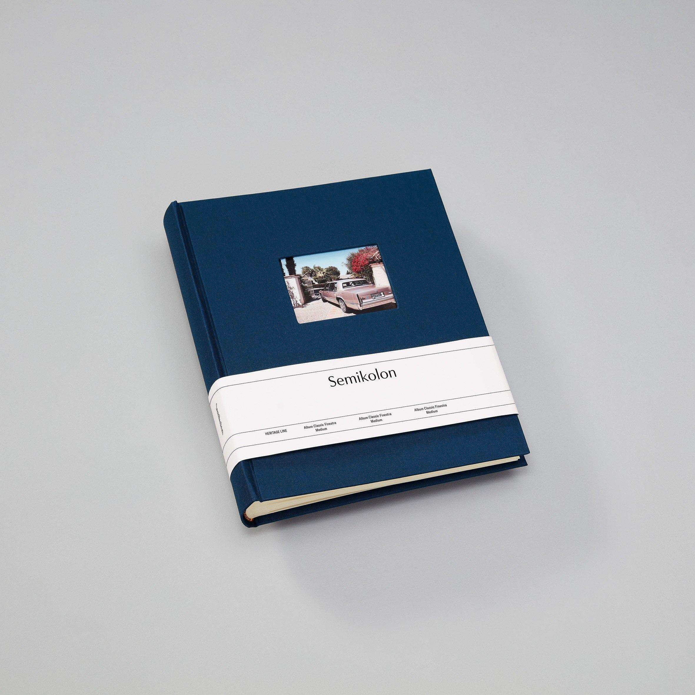 Image of Finestra Medium Fotoalbum Blau 80 Blätter Hardcover-Bindung Finestra Medium Fotoalbum Blau 80 Blätter Hardcover-Bindung