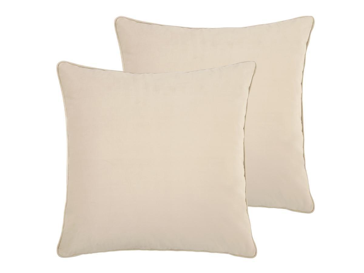 Image of OZAIA Kissen 2er-Set - 60 x 60 cm - Samt mit Ziernaht - Beige - AHTARI - ONE SIZE