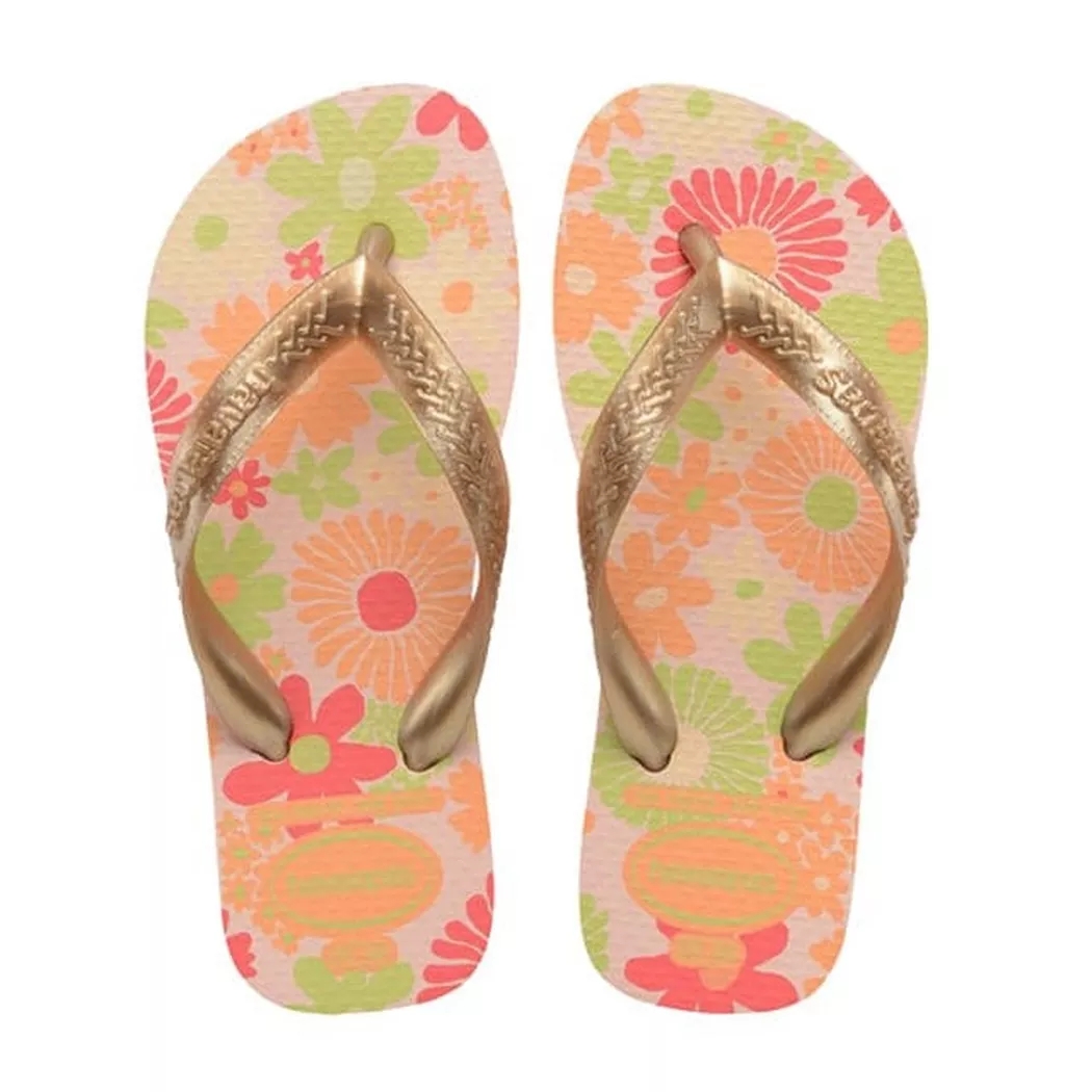 Havaianas - Kids Flores, Kids Flores Flip Flops, 31.5, Gold
