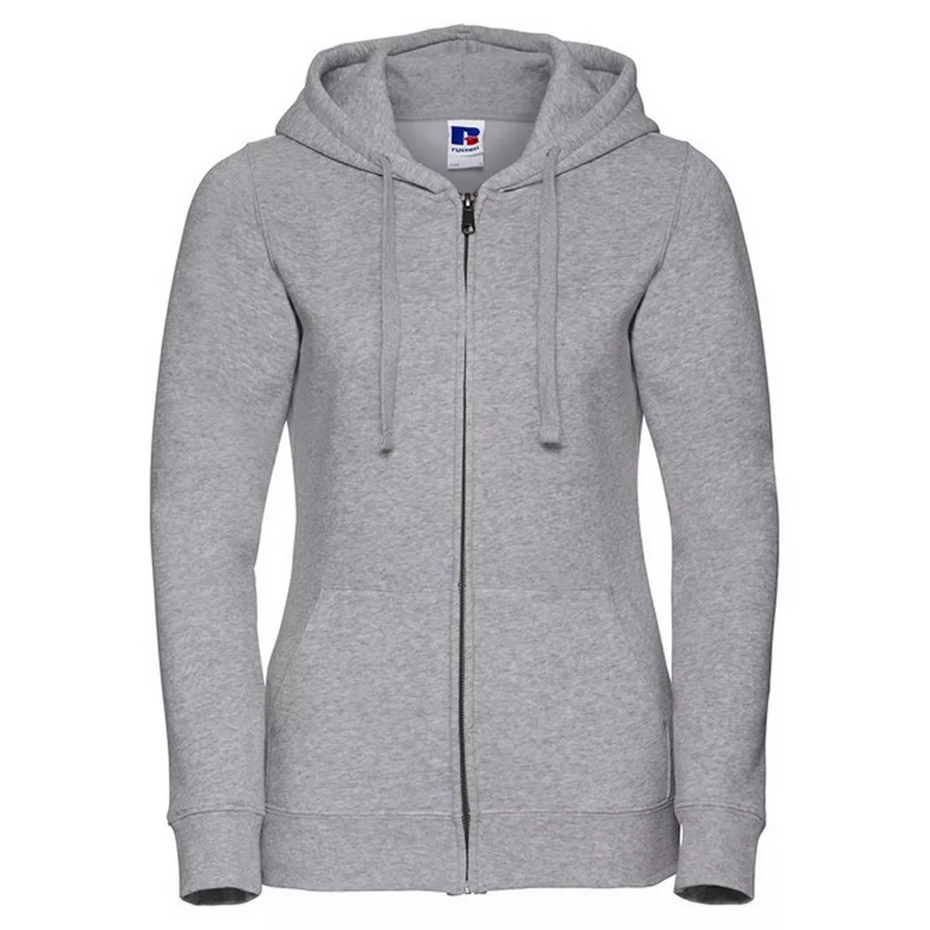 Russell - Authentic Hoodie mit durchgehendem Reißverschluss, für Damen, Taubengrau, Größe XS