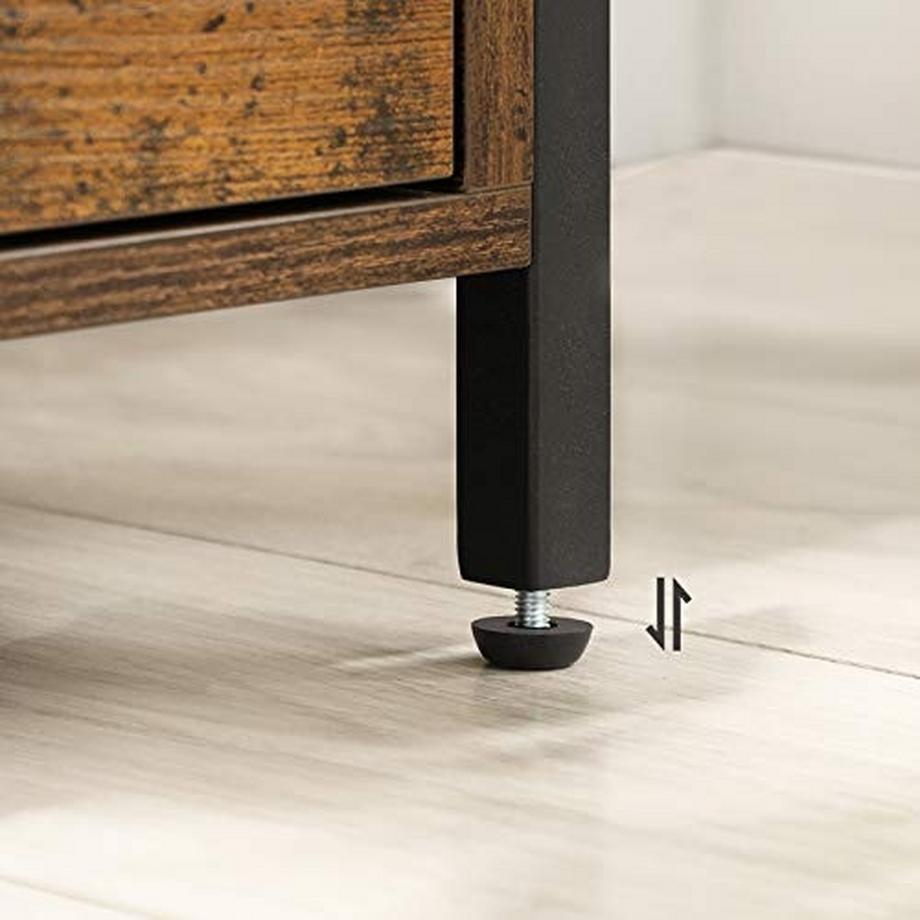 Pricenet Table de chevet industrielle rustique avec assemblage facile  