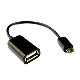 eStore  USB zu Micro-USB Kabel - Eingebauter OTG Adapter - Schwartz 