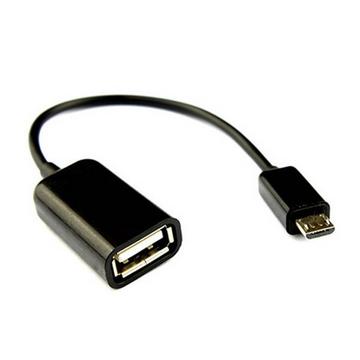 USB zu Micro-USB Kabel - Eingebauter OTG Adapter - Schwartz