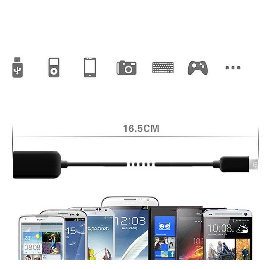 eStore  Cavo da USB a Micro USB - Adattatore OTG integrato - Nero 