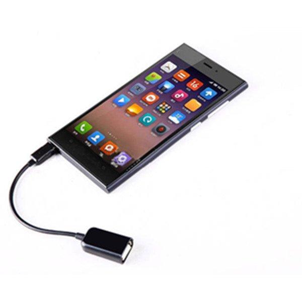 eStore  USB Micro Câble USB - Adaptateur OTG intégré - Noir 