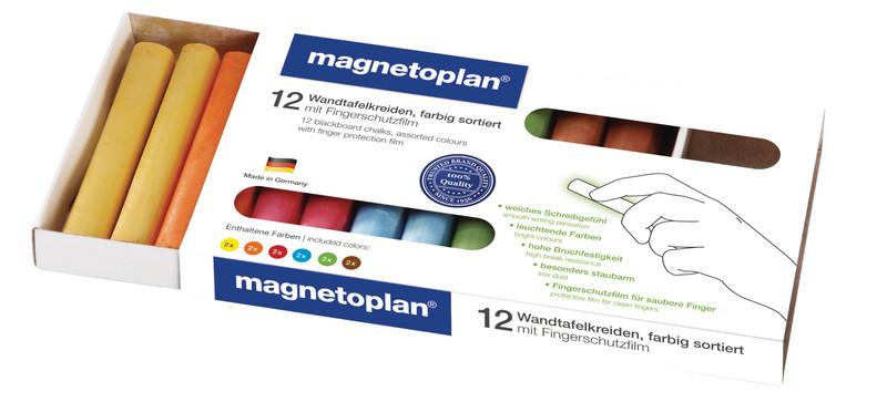 magnetoplan MAGNETOPLAN Kreide abgerundet 12306 farbig 12 Stk.  